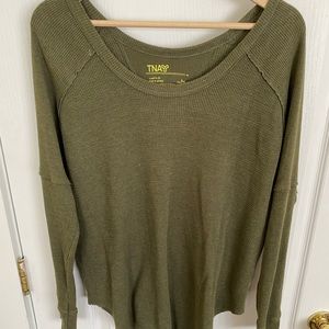 TNA Aritzia Green Waffle Longsleeve Size M